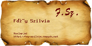 Fáy Szilvia névjegykártya