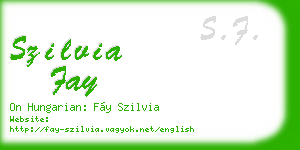 szilvia fay business card