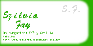 szilvia fay business card